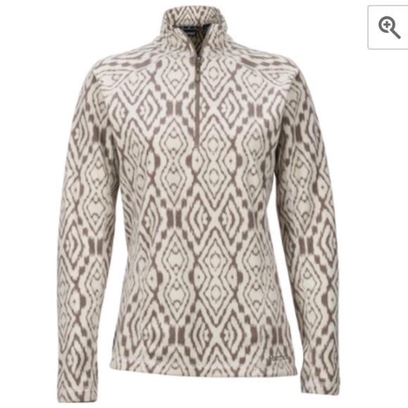 Marmot Rocklin Oatmeal Geo Print Half Zip Pullover Small - Picture 1 of 7